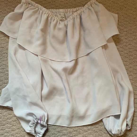 Wilfred Aritzia off-shoulder white long-sleeved blouse- size xxs - Picture 3 of 3